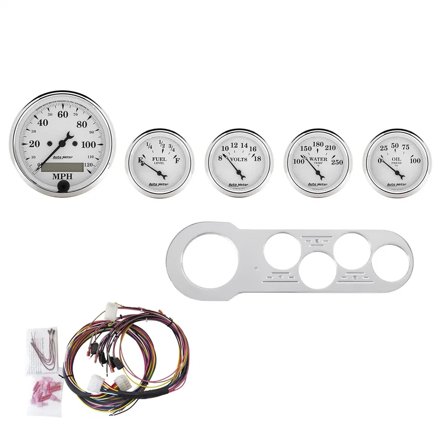 DIRECT FIT DASH KIT; CHEVY CAR 53-54; MPH/FUEL/OILP/WTMP/BAT; OTW