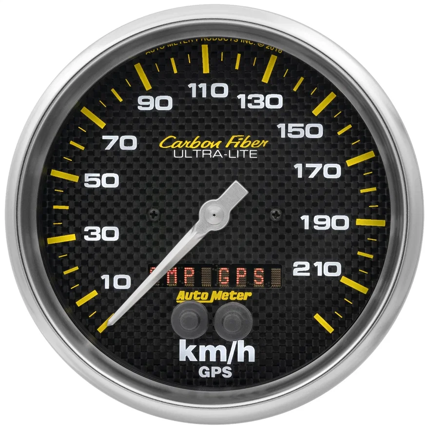 GAUGE; SPEEDOMETER; 5in.; 225KM/H; GPS; CARBON FIBER