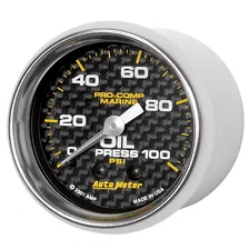 GAUGE; OIL PRESSURE; 2 1/16in.; 100PSI; MECHANICAL; MARINE CARBON FIBER image 2