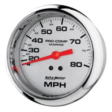 GAUGE; SPEEDOMETER; 3 3/8in.; 80MPH; MECHANICAL; MARINE CHROME image 2