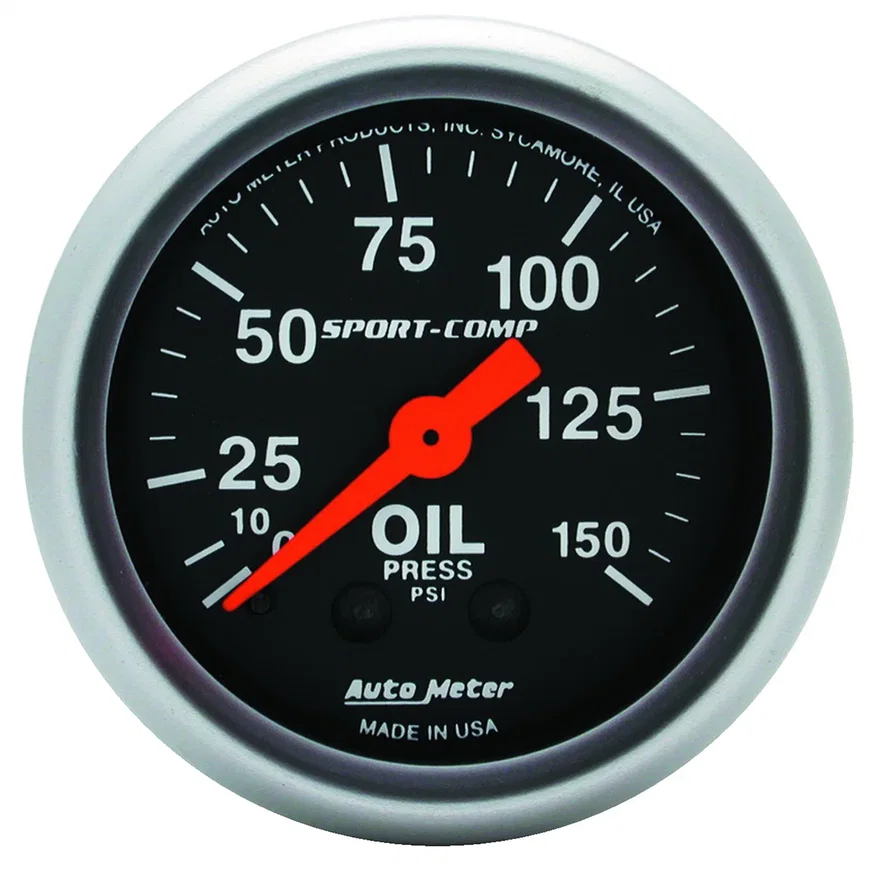 GAUGE; OIL PRESSURE; 2 1/16in.; 150PSI; MECHANICAL; SPORT-COMP