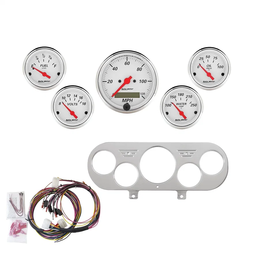 DIRECT FIT DASH KIT; NOVA 62-65; MPH/FUEL/OILP/WTMP/BAT; AW for Chevrolet Chevy II