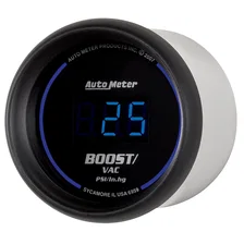 GAUGE; VAC/BOOST; 2 1/16in.; 30INHG-30PSI; DIGITAL; BLACK DIAL W/BLUE LED image 2