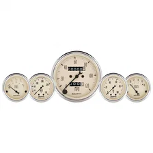 GAUGE KIT; 5 PC.; 3 1/8in./2 1/16in.; MECH. SPEEDO.; WTMP/OILP; ANTQ BEIGE image 1