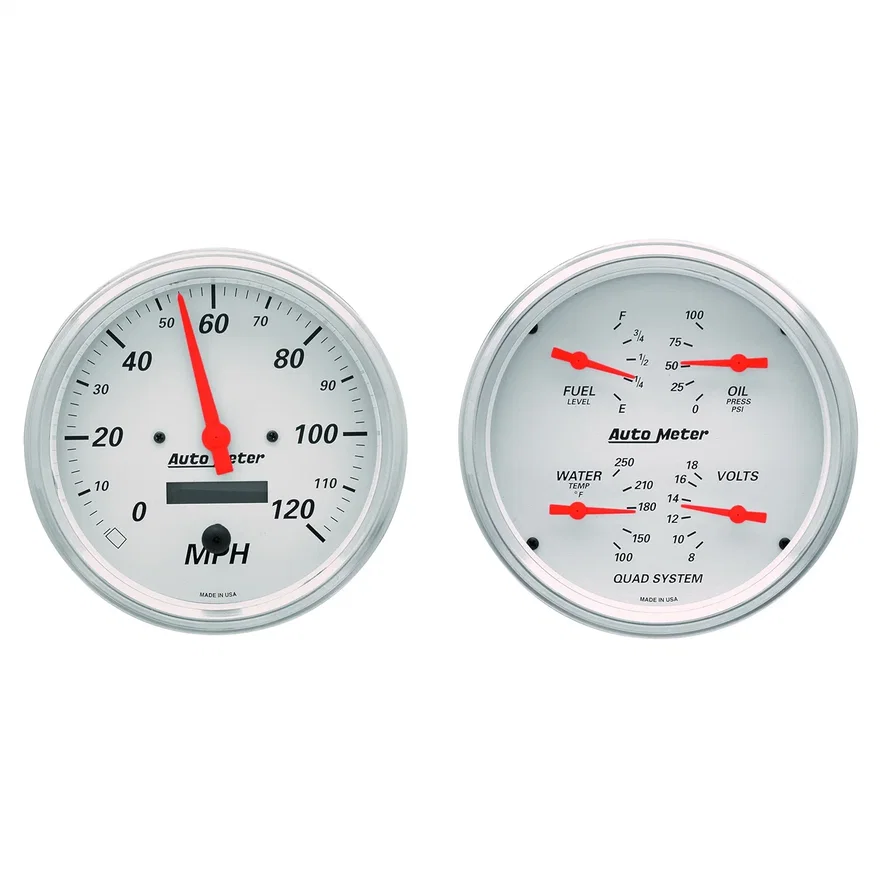 GAUGE KIT; 2 PC.; QUAD/SPEEDOMETER; 5in.; ARCTIC WHITE