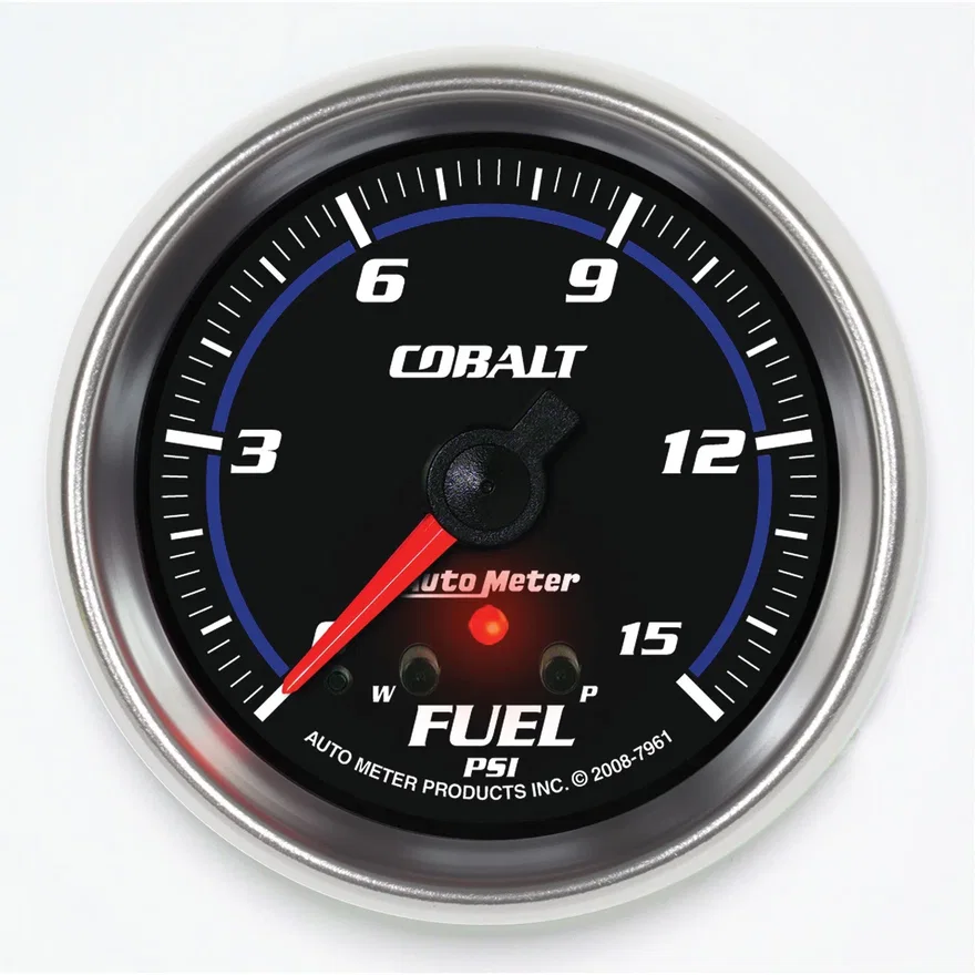 GAUGE; FUEL PRESS; 2 5/8in.; 15PSI; STEPPER MOTOR W/PEAK/WARN; COBALT