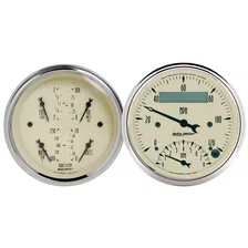 GAUGE KIT; 2 PC.; QUAD/TACH/SPEEDO; 3 3/8in.; ANTIQUE BEIGE image 1