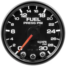 GAUGE; FUEL PRESS; 2 1/16in.; 30PSI; STEPPER MOTOR W/PEAK/WARN; BLK/BLK; SPEK image 2