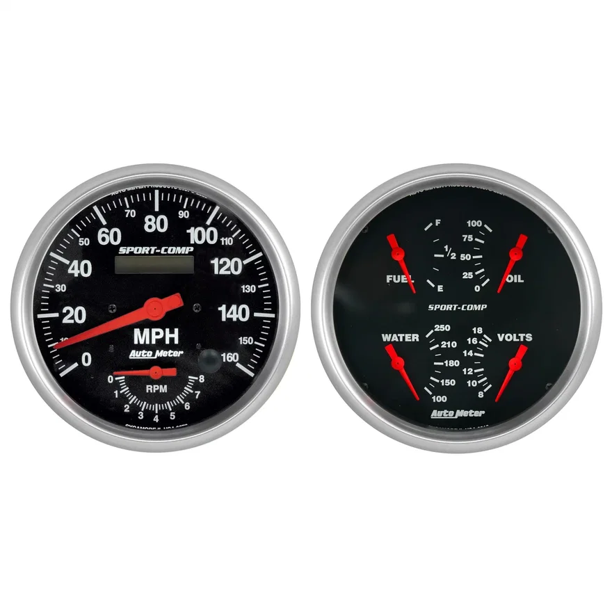 GAUGE KIT; 2 PC.; QUAD/TACH/SPEEDO; 5in.; SPORT-COMP