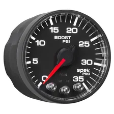 GAUGE; BOOST; 2 1/16in.; 35PSI; STEPPER MOTOR W/PEAK/WARN; BLACK/BLACK; SPEK-PRO image 6