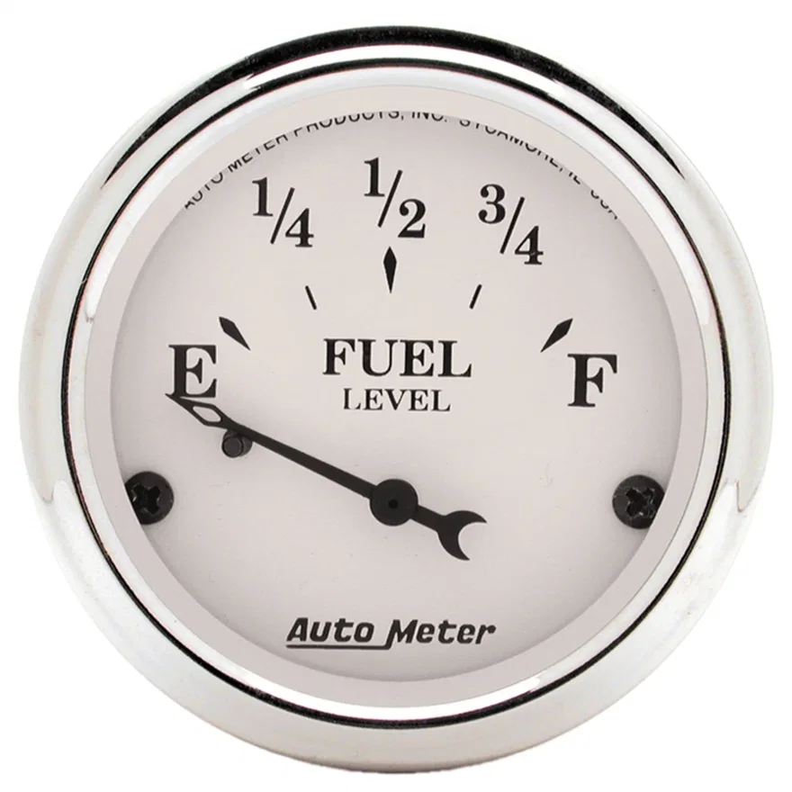 GAUGE; FUEL LEVEL; 2 1/16in.; 0OE TO 90OF; ELEC; OLD TYME WHITE