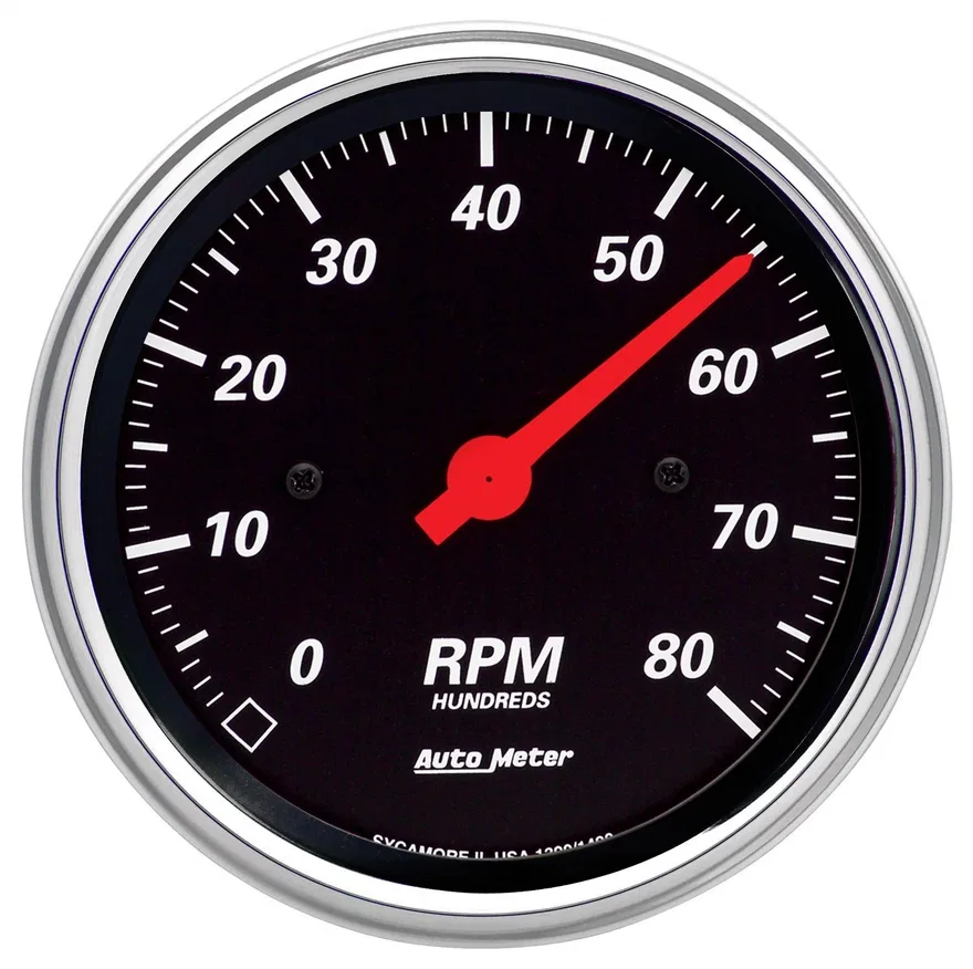 GAUGE; TACHOMETER; 3 3/8in.; 8K RPM; IN-DASH; DESIGNER BLACK