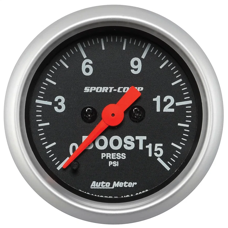 GAUGE; BOOST; 2 1/16in.; 15PSI; DIGITAL STEPPER MOTOR; SPORT-COMP