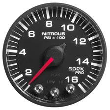 GAUGE; NITROUS PRESS; 2 1/16in.; 1600PSI; STEPPER MOTOR W/PK/WRN; BLK/BLK; SPEK image 2