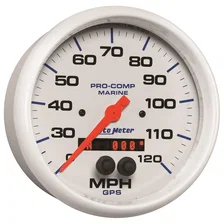 GAUGE; SPEEDOMETER; 5in.; 120MPH; GPS; MARINE WHITE image 3