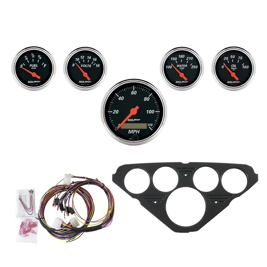 DIRECT FIT DASH KIT; CHEVY TRUCK 55-59; MPH/FUEL/OILP/WTMP/BAT; DB