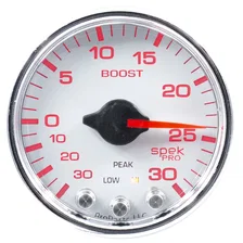 GAUGE; VAC/BOOST; 2 1/16in.; 30INHG-30PSI; STEPPER MTR W/PK/WRN; WHT/CHRME; SPEK image 3