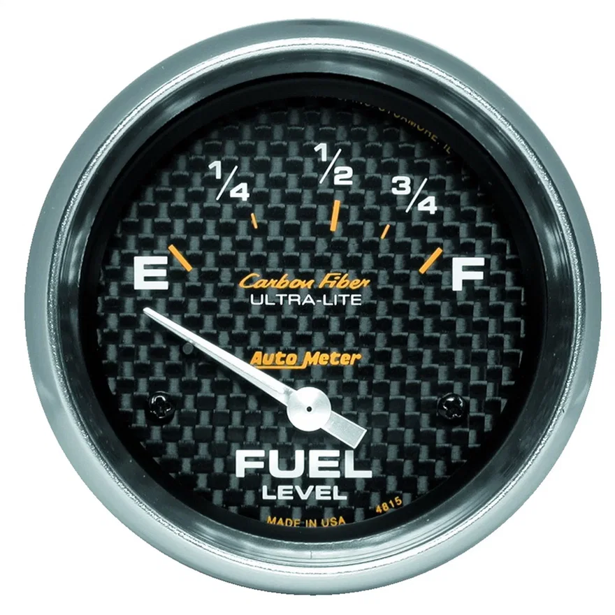 GAUGE; FUEL LEVEL; 2 5/8in.; 73OE TO 10OF; ELEC; CARBON FIBER