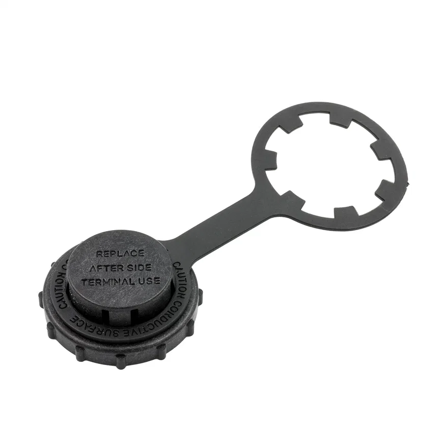 SIDE TERMINAL COVER AND TETHER; GATOR CLAMP
