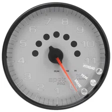 GAUGE; TACHOMETER; 5in.; 11K RPM; W/SHIFT LIGHT/PEAK MEM; SILVER/BLACK; SPEK-PRO image 1