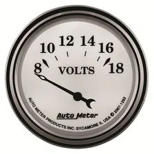 GAUGE; VOLTMETER; 2 1/16in.; 18V; ELEC; OLD TYME WHITE II image 4