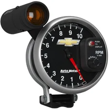 GAUGE; TACH; 5in.; 10K RPM; PEDESTAL W/EXT. SHIFT-LITE; CHEVY GOLD BOWTIE image 5