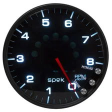 GAUGE; TACHOMETER; 5in.; 8K RPM; W/SHIFT LIGHT/PEAK MEM; BLACK/SMOKE/BLACK; SPEK image 2