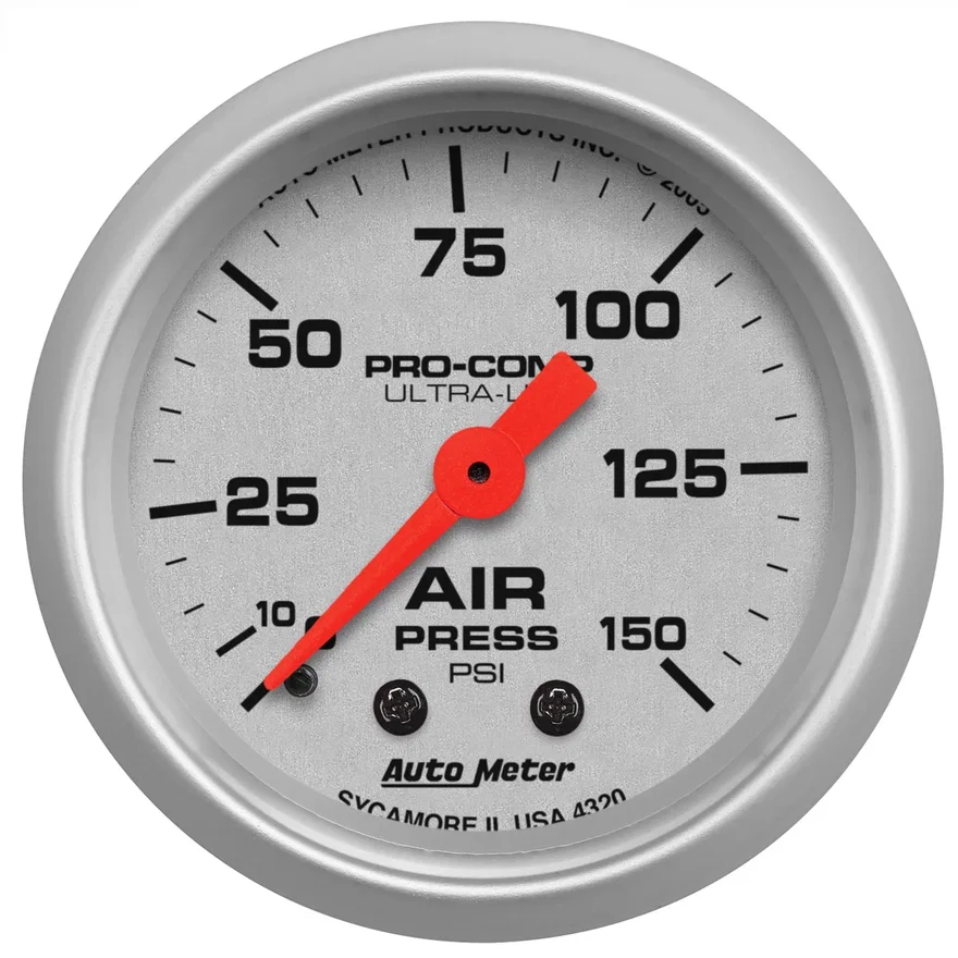 GAUGE; AIR PRESS; 2 1/16in.; 150PSI; MECHANICAL; ULTRA-LITE