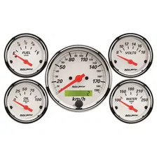 GAUGE KIT; 5 PC.; 3 1/8in./2 1/16in.; ELEC. KM/H SPEEDO.; ARCTIC WHITE image 1