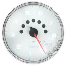 GAUGE; TACHOMETER; 5in.; 8K RPM; W/SHIFT LIGHT/PEAK MEM; WHITE/CHROME; SPEK-PRO image 2
