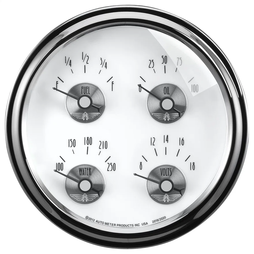 GAUGE; QUAD; 5in.; 240OE-33OF; ELEC; PRESTIGE PEARL