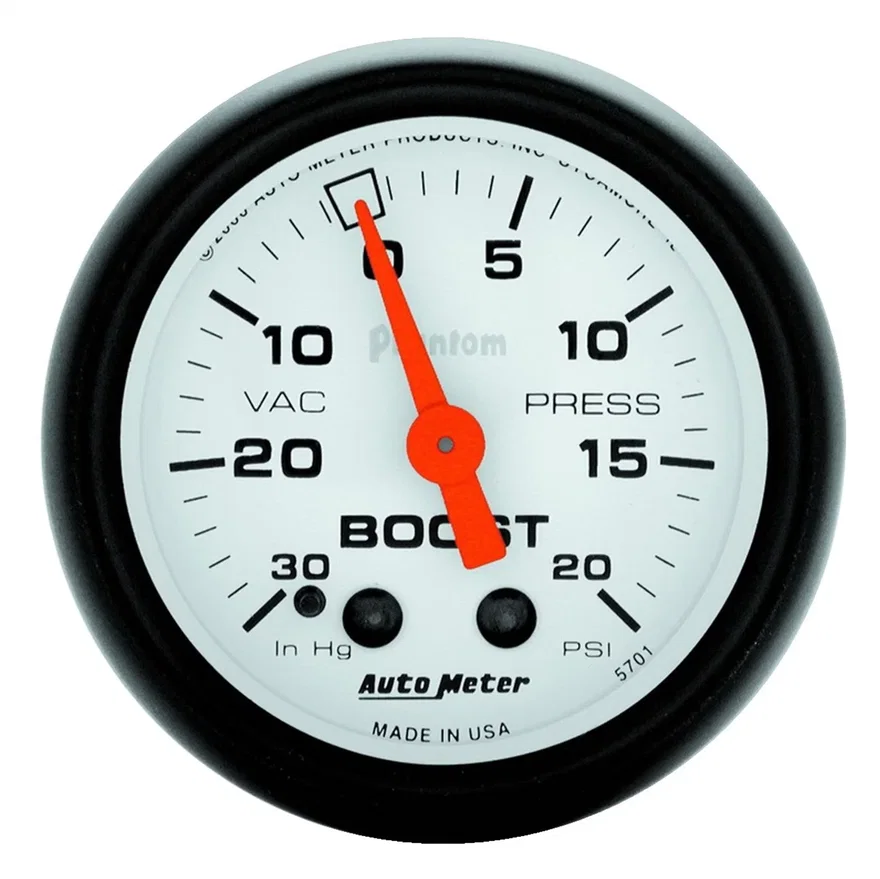 GAUGE; VAC/BOOST; 2 1/16in.; 30INHG-20PSI; MECHANICAL; PHANTOM
