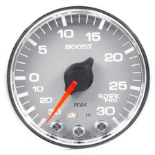 GAUGE; VAC/BOOST; 2 1/16in.; 30INHG-30PSI; STEPPER MTR W/PK/WRN;SLVR/CHRME; SPEK image 2