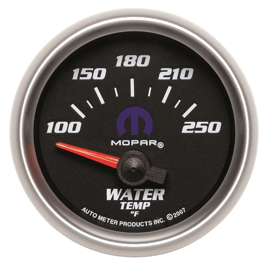 GAUGE; WATER TEMP; 2 1/16in.; 100-250deg.F; ELECTRIC; BLACK; MOPAR