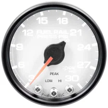 GAUGE; RAIL PRESS; 2 1/16in.; 30KPSI; STEPPER MOTOR W/PEAK/WARN; WHT/BLK; SPEK image 2