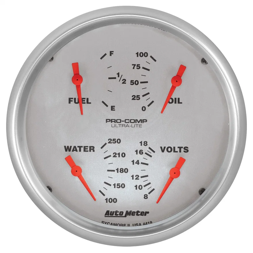 GAUGE; QUAD; 5in.; 0OE-90OF; ELEC; ULTRA-LITE