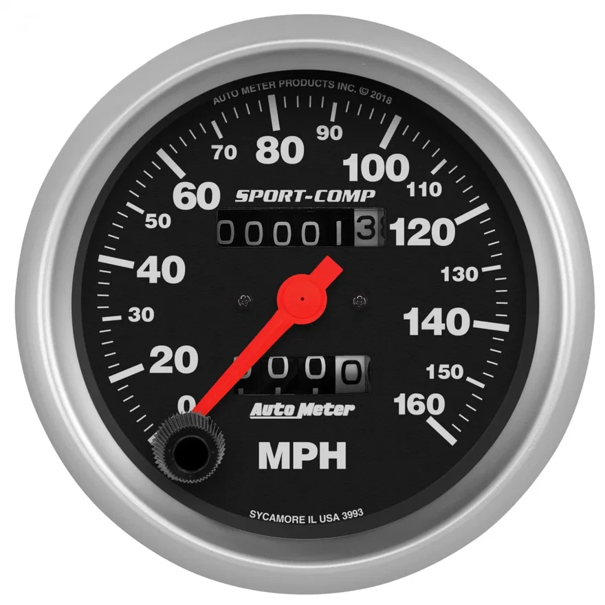 GAUGE; SPEEDOMETER; 3 3/8in.; 160MPH; MECHANICAL; SPORT-COMP