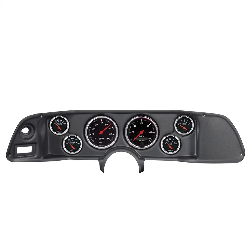 DIRECT FIT DASH KIT; CAMARO 70-78; TACH/MPH/FUEL/OILP/WTMP/VOLT; DESIGNER BLACK
