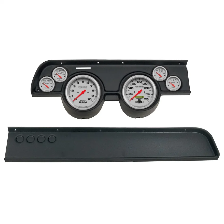DIRECT FIT DASH KIT; (5in. X2; 2 1/16in. X4); MERC COUGAR NO AC 67-68; ULTRA-LIT