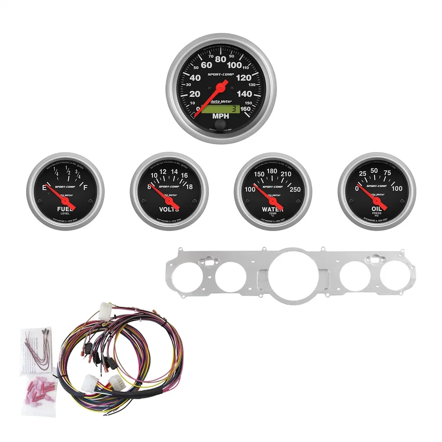 DIRECT FIT DASH KIT; MUSTANG 65-66; MPH/FUEL/OILP/WTMP/BAT; SC