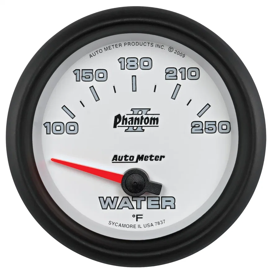 GAUGE; WATER TEMP; 2 5/8in.; 100-250deg.F; ELECTRIC; PHANTOM II