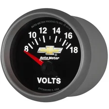 GAUGE; VOLTMETER; 2 1/16in.; 18V; ELECTRIC; CHEVY GOLD BOWTIE image 3