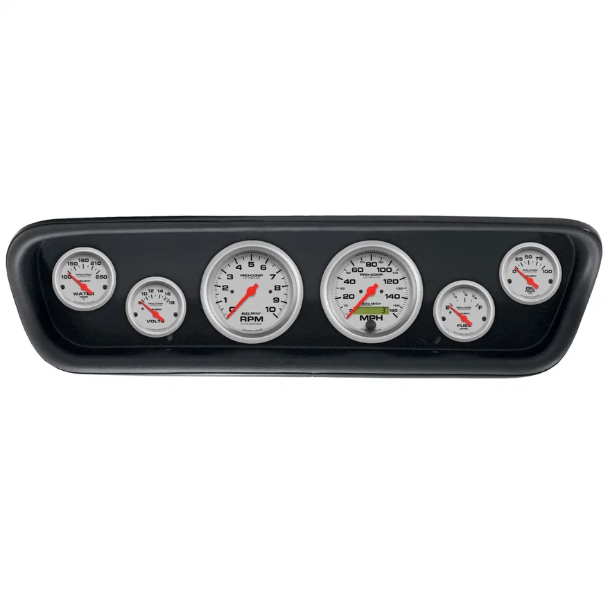 DIRECT FIT DASH KIT; (3 3/8in. X2; 2 1/16in. X4); FORD MUSTANG 64-65; ULTRA-LITE