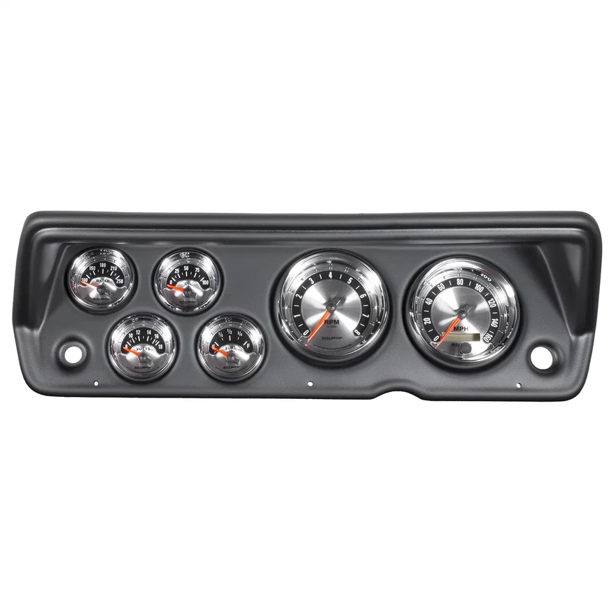 DIRECT FIT DASH KIT; ABODY/DUSTER/DEMON/DART 70-76; TACH/MPH/FUEL/OILP/WTMP/VOLT