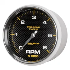 GAUGE; TACHOMETER; 5in.; 6K RPM; MARINE CARBON FIBER image 2