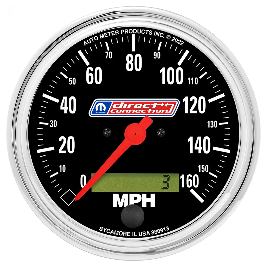 GAUGE; SPEEDOMETER; 3-3/8in.; 160 MPH; ELEC. PROGRAMMABLE; MOPAR DIRECT CONNECTI