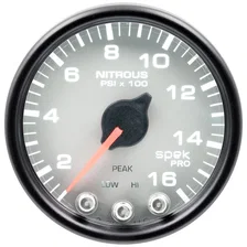 GAUGE; NITROUS PRESS; 2 1/16in.; 1600PSI; STEPPER MOTOR W/PK/WRN; SLVR/BLK; SPEK image 2