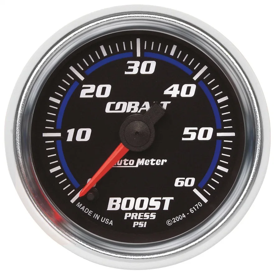 GAUGE; BOOST; 2 1/16in.; 60PSI; DIGITAL STEPPER MOTOR; COBALT
