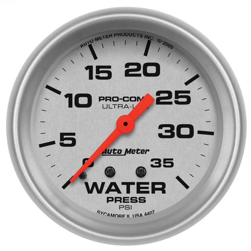 GAUGE; WATER PRESS; 2 5/8in.; 35PSI; MECHANICAL; ULTRA-LITE