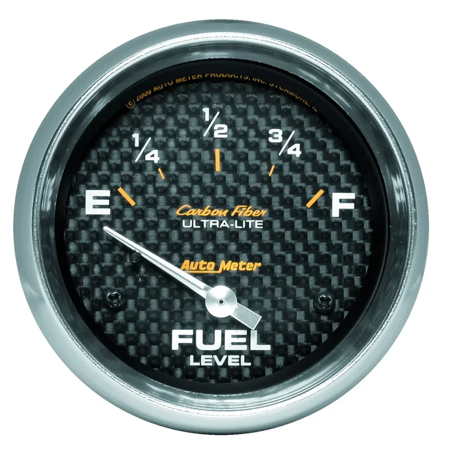 GAUGE; FUEL LEVEL; 2 5/8in.; 240OE TO 33OF; ELEC; CARBON FIBER